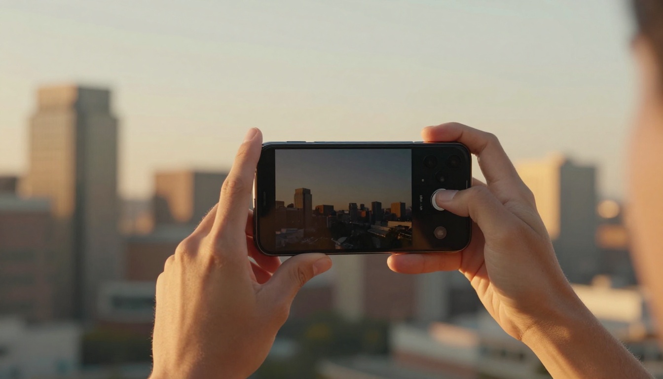 Taking a photo with a compact phone