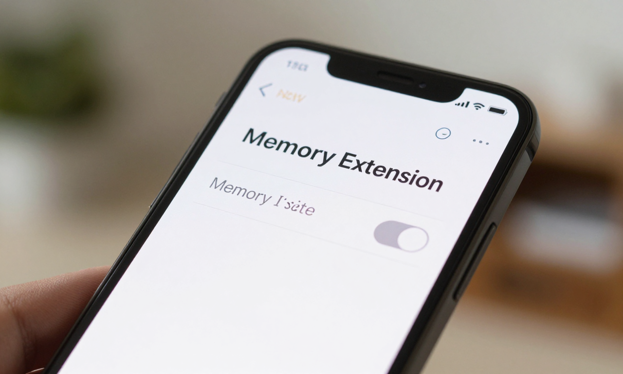 Phone settings menu with memory option