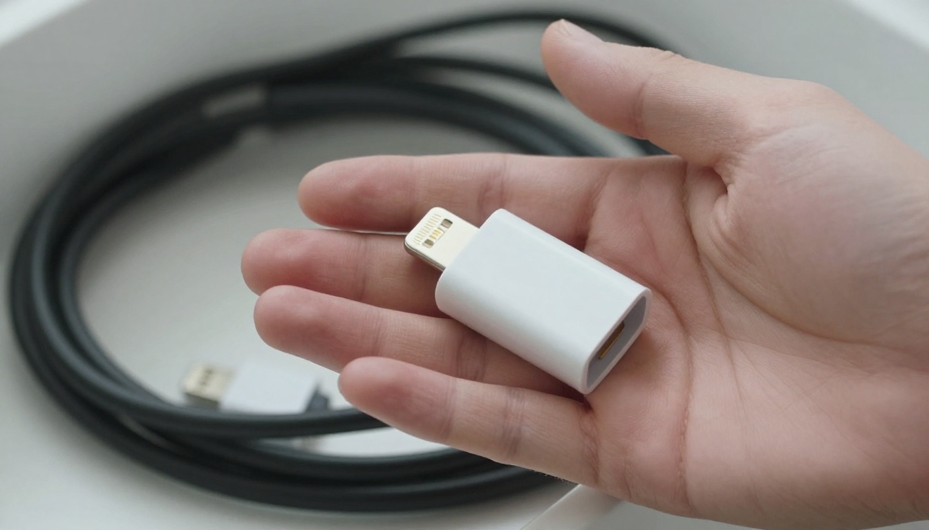 Drawer with Lightning cables and adapter