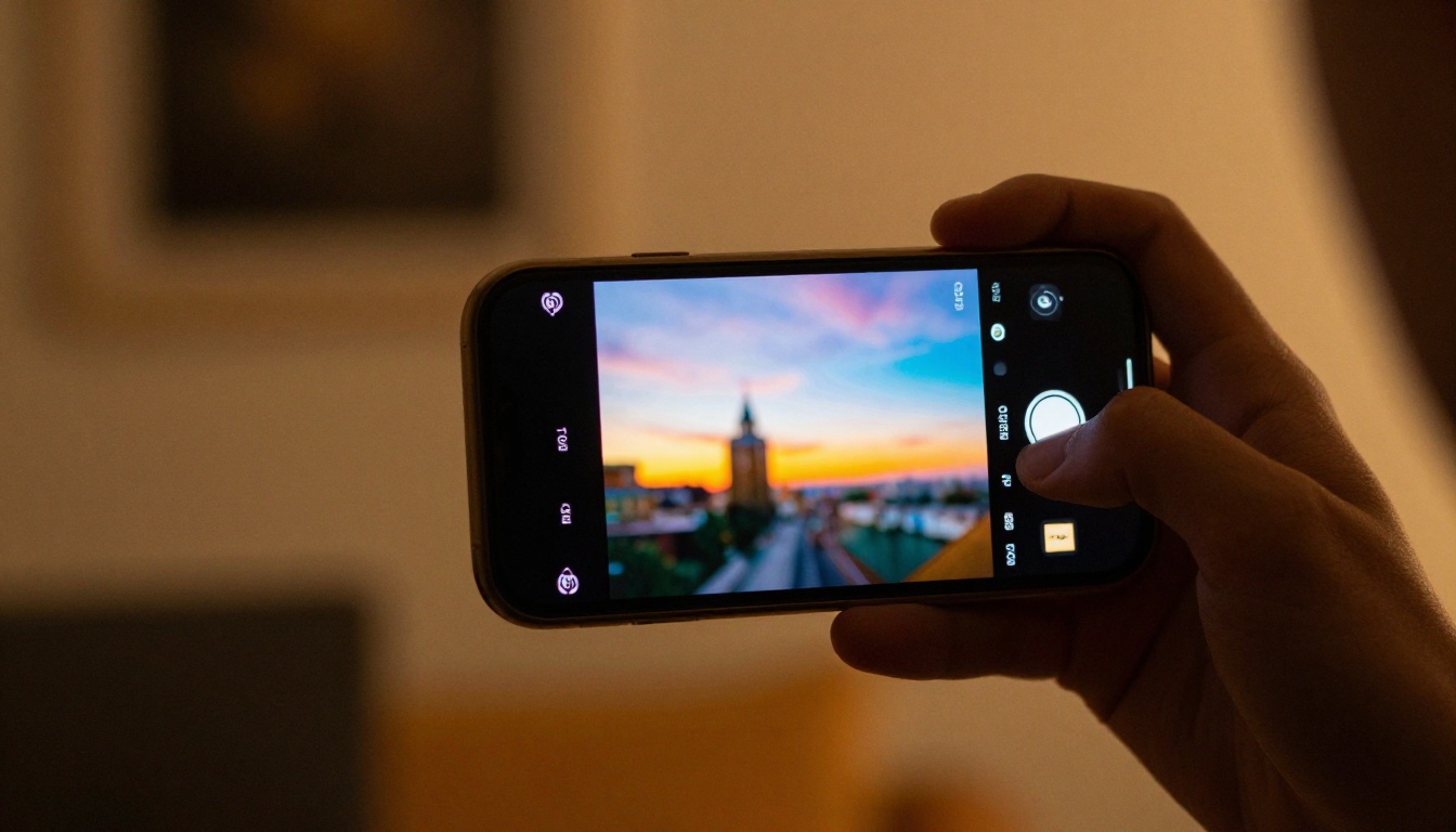 Editing night mode photo on smartphone
