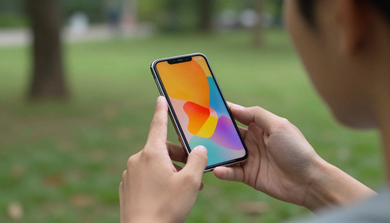 Person holding foldable phone outdoors