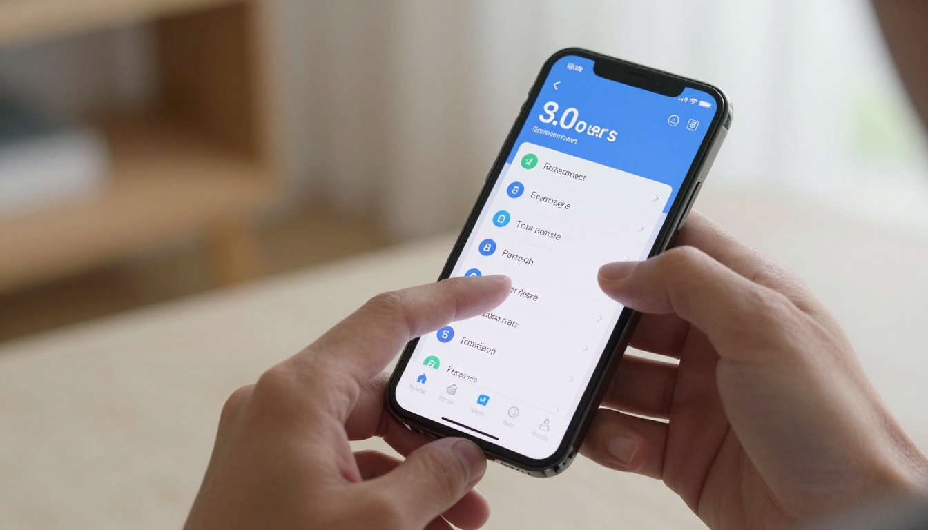Hand adjusting phone display settings