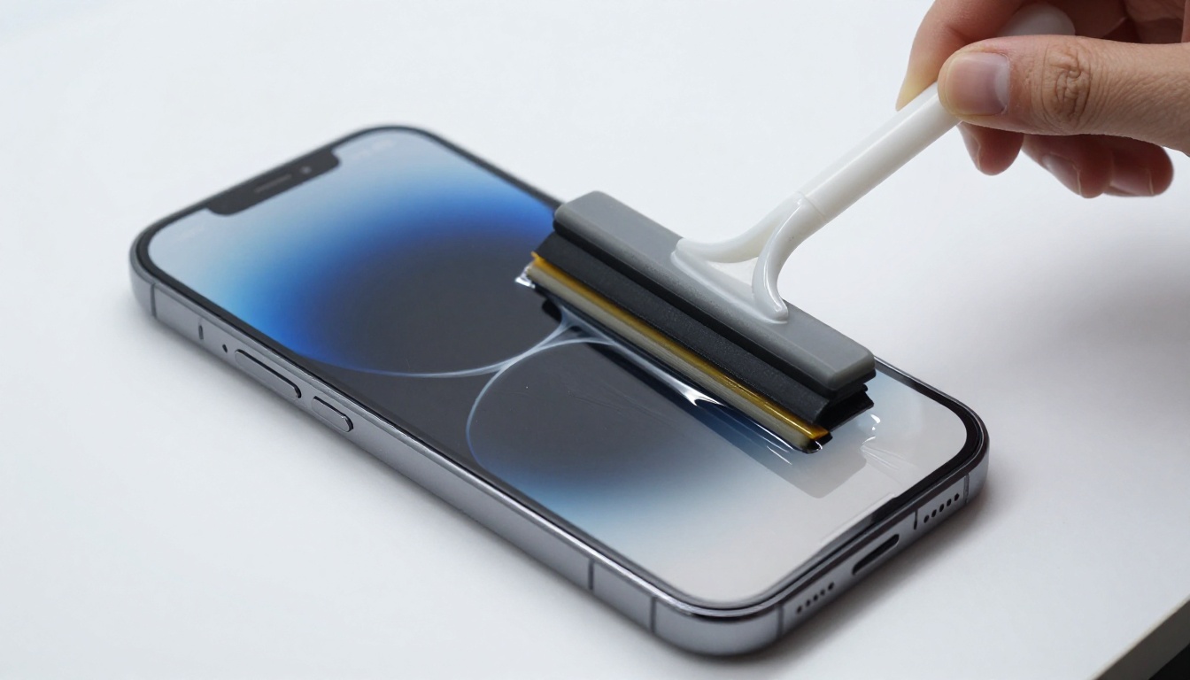 Installing TPU film on curved phone screen
