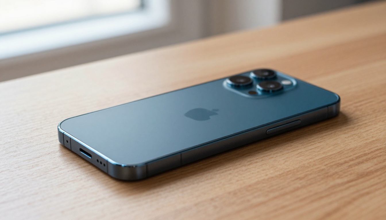 iPhone 17e with matte glass back in deep teal
