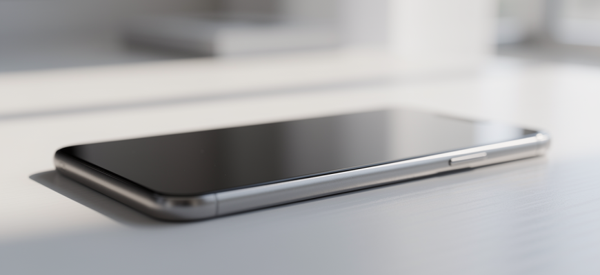 Futuristic smartphone concept on a desk