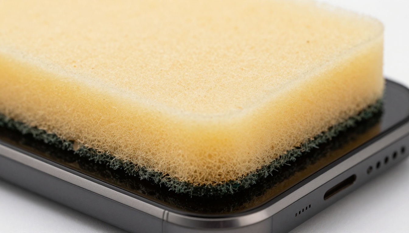 Sponge-like smartphone battery showing wear