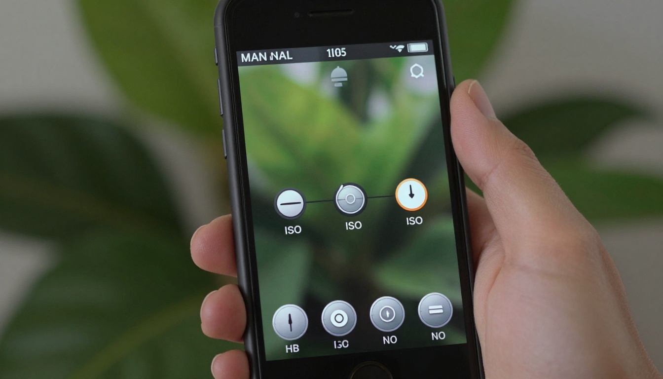 Smartphone manual camera controls interface