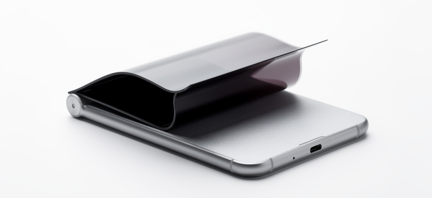 Motorola Rizr rollable prototype partially extended on a white surface