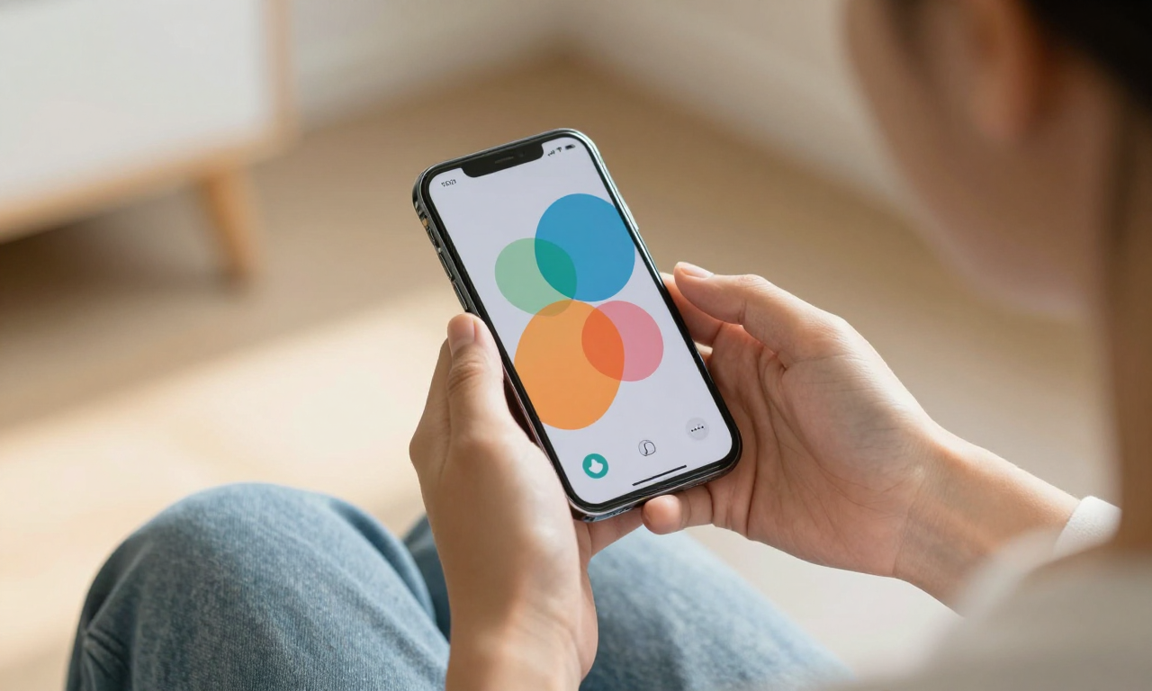 Person checking recovery data on phone with ring