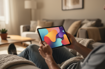 Person using a tablet in a cozy room