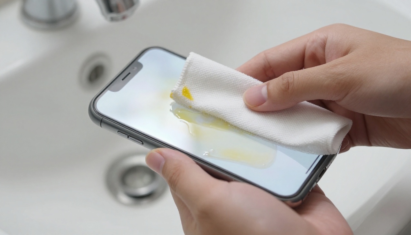 Cleaning a yellowed clear phone case