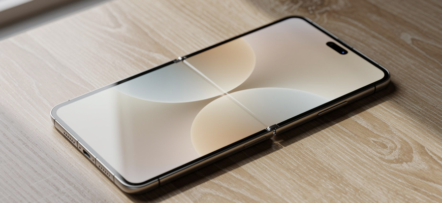 Samsung Galaxy Z Fold 8 Wide open on a table