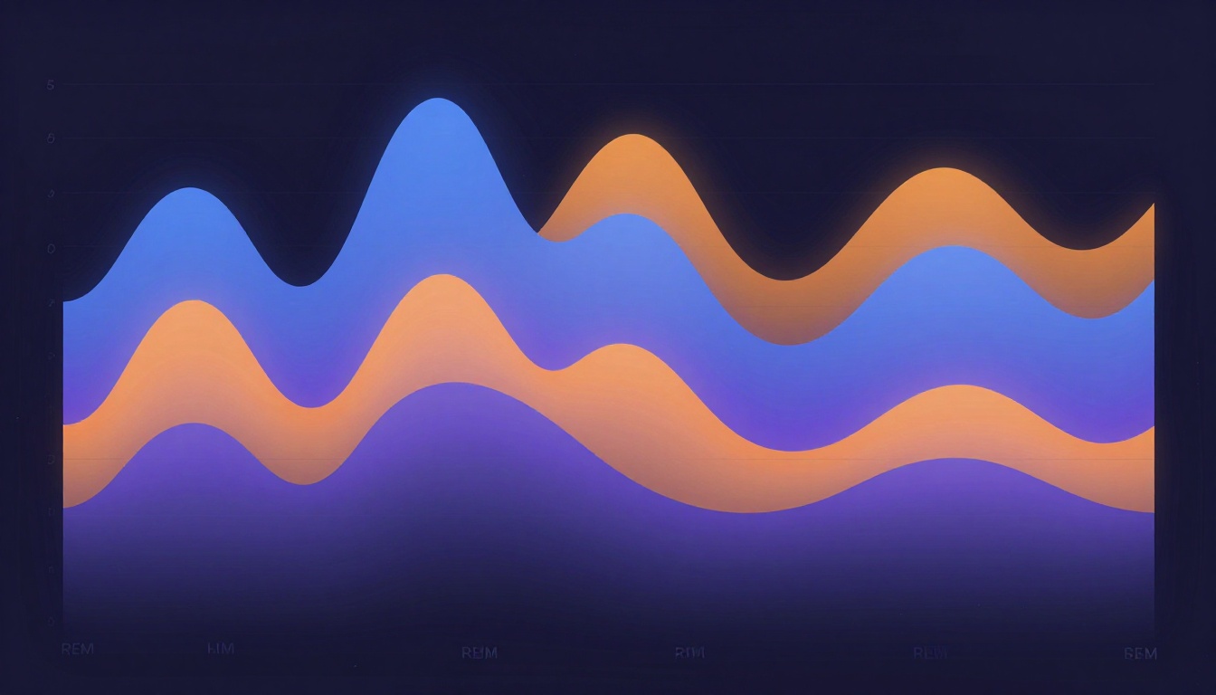 Abstract waves representing sleep stages