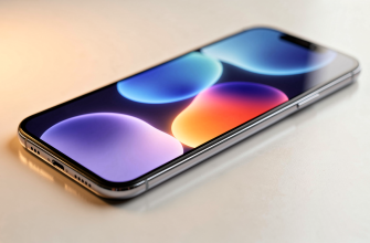 Smartphone with abstract glowing screen on a clean surface