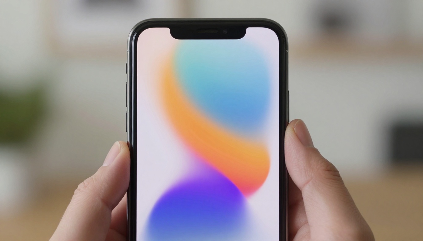 Smartphone with abstract colorful screen