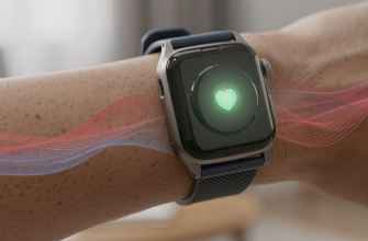 Smartwatch with microvascular sensor glowing on wrist