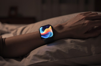 Smartwatch detecting sleep apnea on a wrist at night