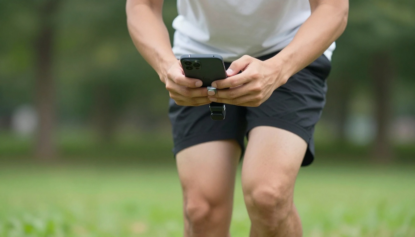Person using gimbal for stable smartphone video