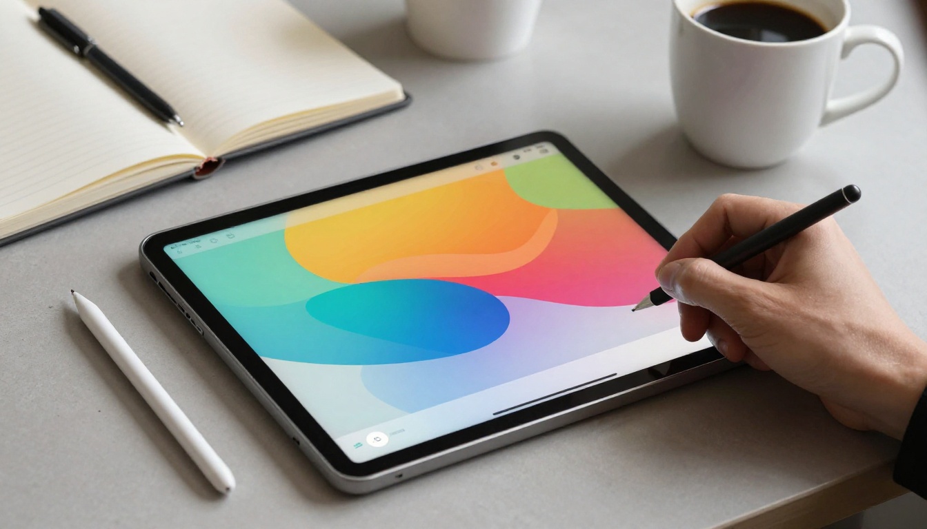 Tablet with note-taking app and stylus