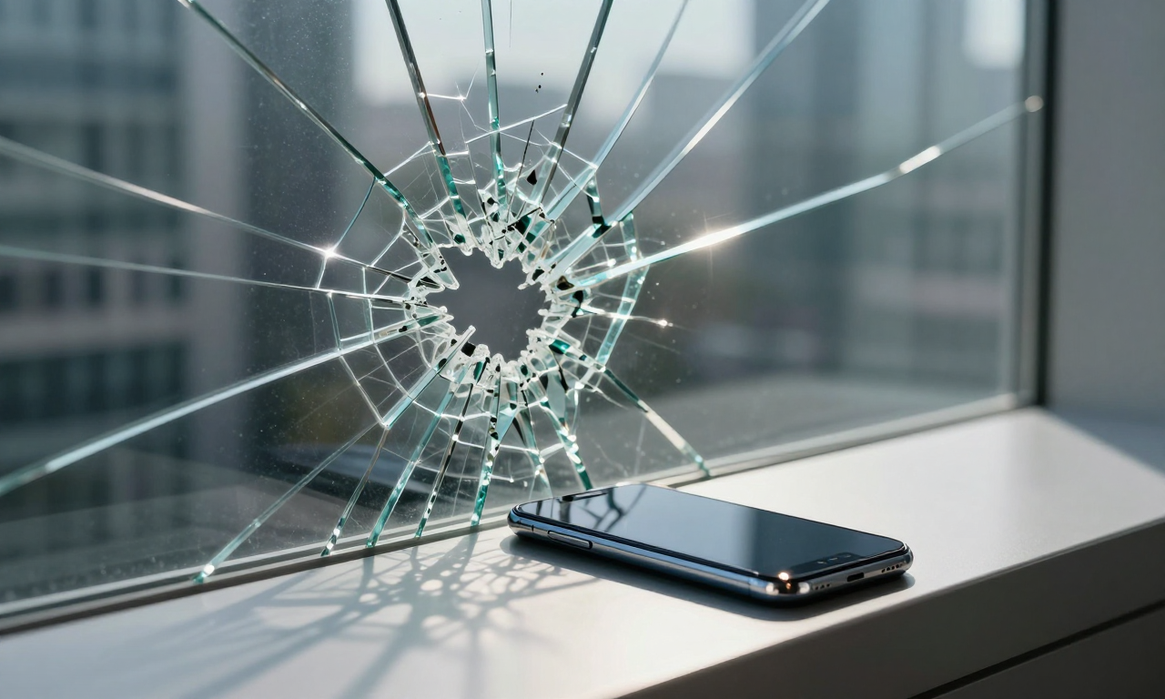 Cracked glass wall symbolizing privacy breach
